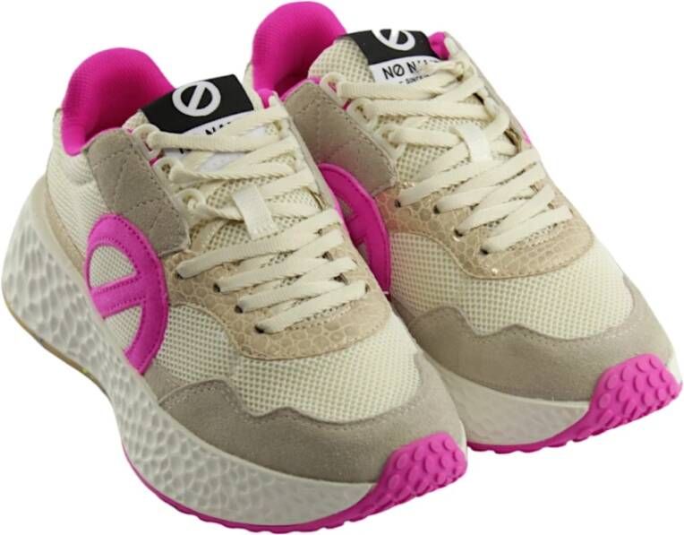 No Name Beige Roze Wit Mode Sneakers Beige Dames