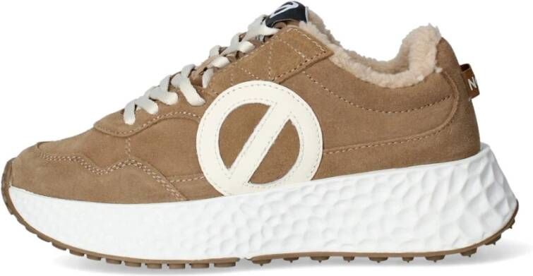 No Name Leren Sneakers met Uitneembare Binnenzool Beige Dames