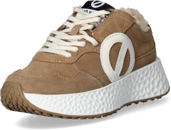 No Name Leren Sneakers met Uitneembare Binnenzool Beige Dames