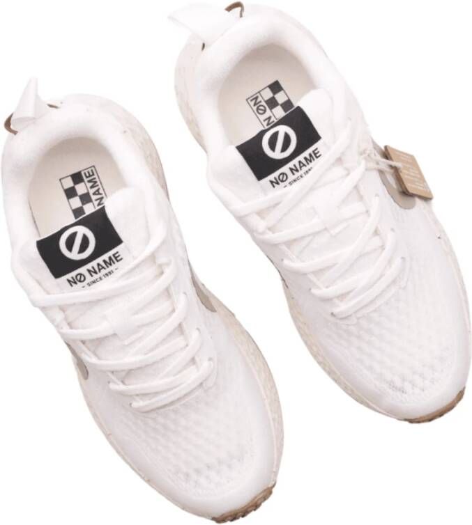 No Name Witte Mesh Sneakers met Logo Details