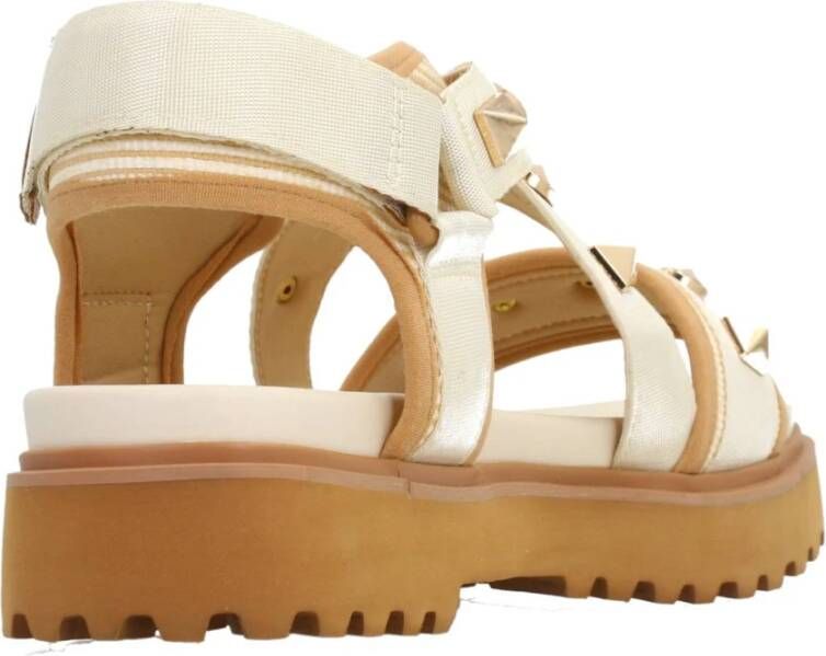 Noa Harmon Studded Flat Sandals Beige Dames