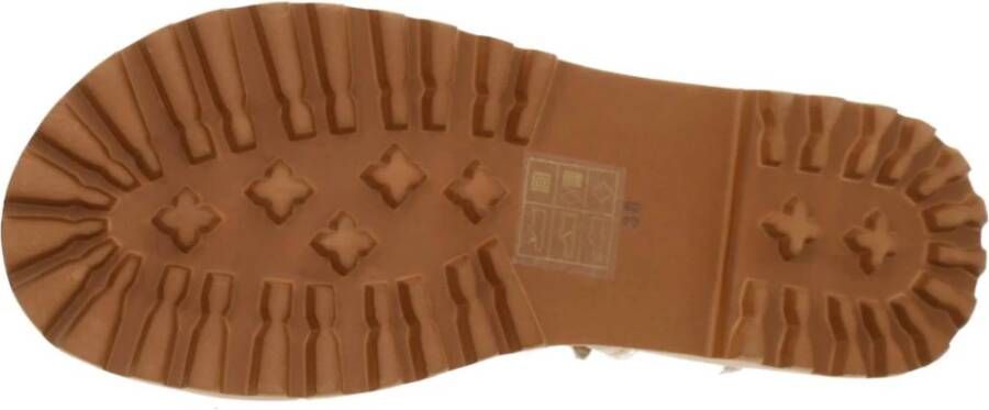 Noa Harmon Studded Flat Sandals Beige Dames