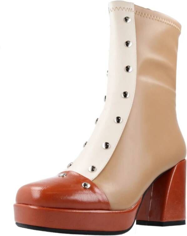 Noa Harmon Platform Heeled Boots Green Dames
