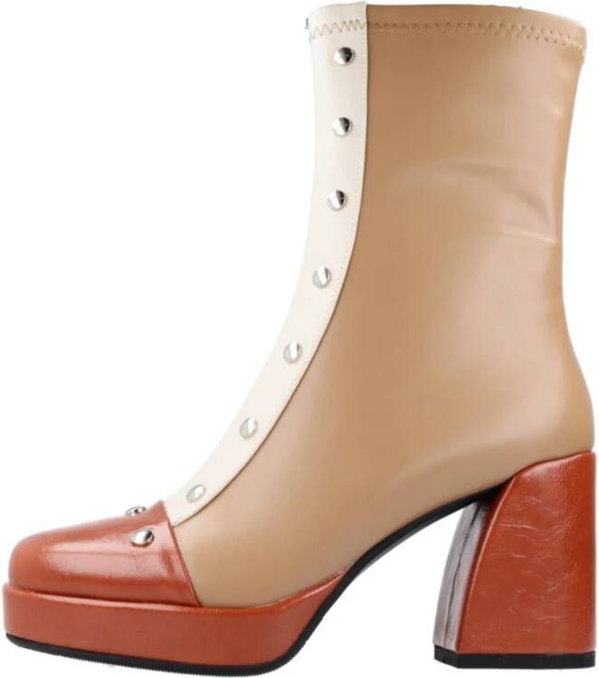 Noa Harmon Platform Heeled Boots Green Dames