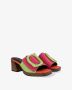 Noa Harmon Kleurrijke Lage Hak Klomp Flora Multicolor Dames - Thumbnail 2
