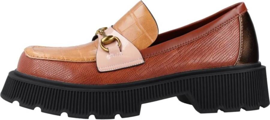 Noa Harmon Stijlvolle dikke zool loafers voor vrouwen Brown Dames