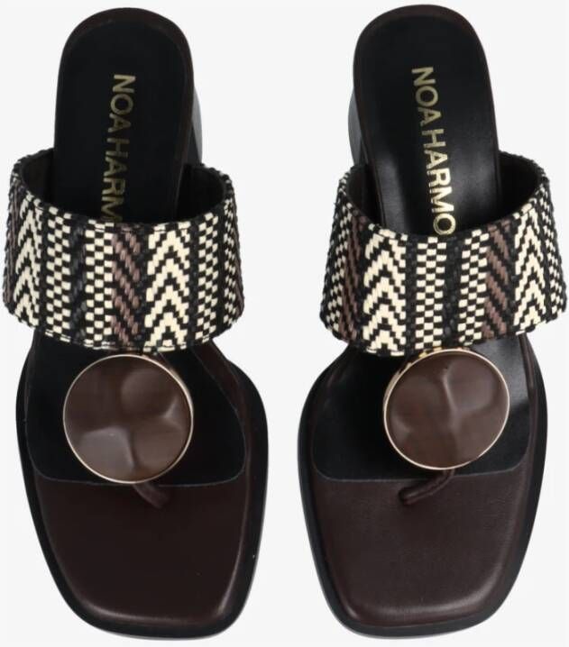 Noa Harmon Rafia Sandaal met Centraal Ornament Multicolor Dames