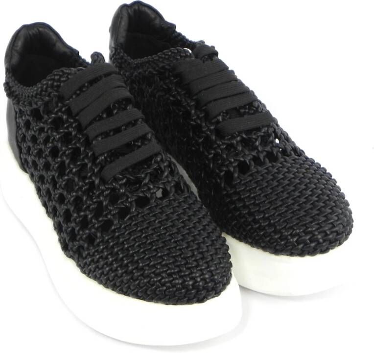 Noa Harmon Zwarte Geweven Sneakers Black Dames