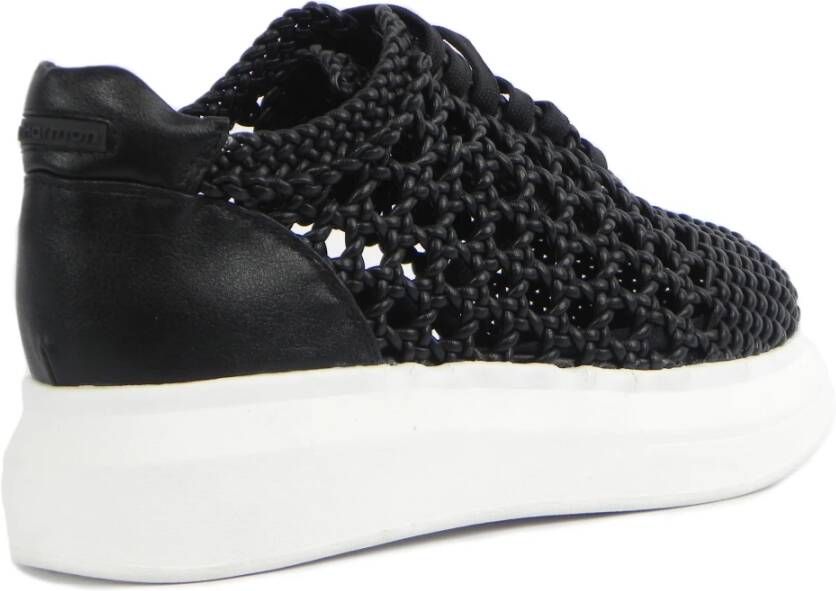 Noa Harmon Zwarte Geweven Sneakers Black Dames