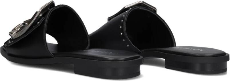 Noa Harmon Zwarte Slippers met Studs