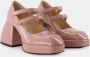 Nodaleto Roze platform schoenen met dubbele klittenbandsluiting Pink Dames - Thumbnail 4