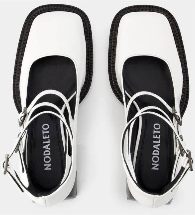 Nodaleto Witte Leren Pumps Ronde Neus Wit Dames