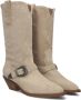Notre-V 08-480 Cowboylaarzen Western Laarzen Dames Beige - Thumbnail 12