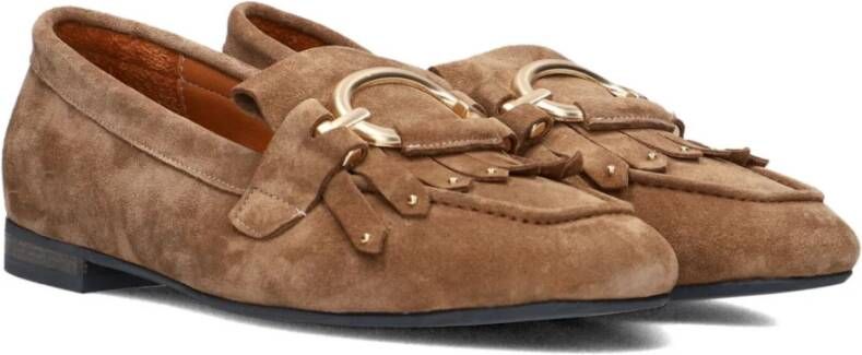 Notre-v Kameel Mocassins met Trendy Touch Brown Dames