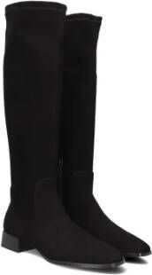 Notre-v Zwarte Leren Hoge Laarzen Black Dames