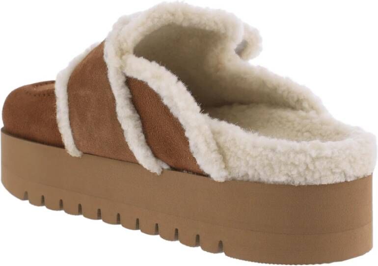 Nubikk Chunky Fur Beige Teddy Jas Brown Dames