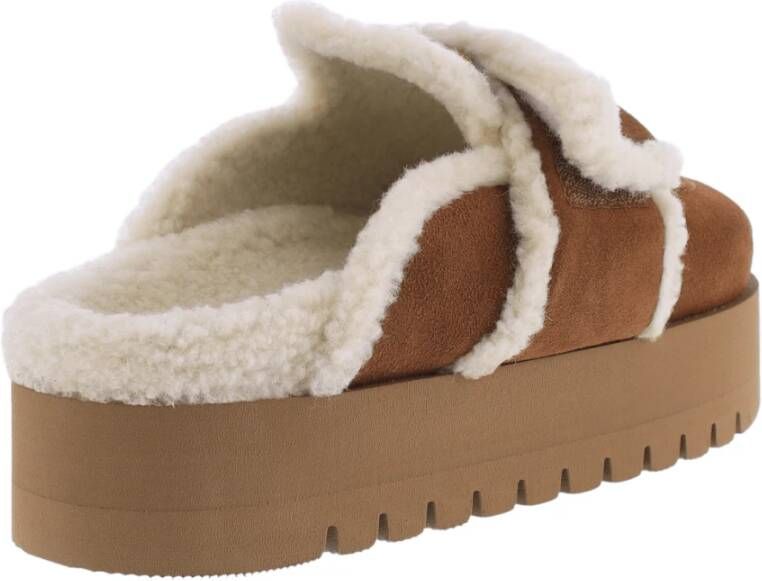 Nubikk Chunky Fur Beige Teddy Jas Brown Dames