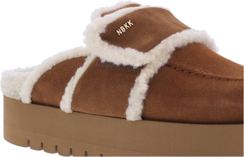 Nubikk Chunky Fur Beige Teddy Jas Brown Dames