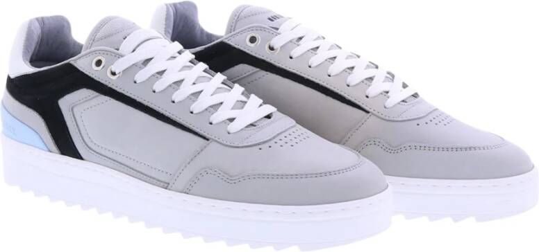 Nubikk Stijlvolle heren sneakers van leer Grijs Heren