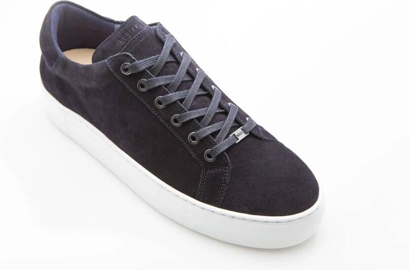 Nubikk Donkerblauw Nubuck Leren Sneakers Blue Heren