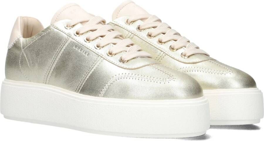 Nubikk Gouden Leren Casual Sneakers voor Vrouwen Yellow Dames