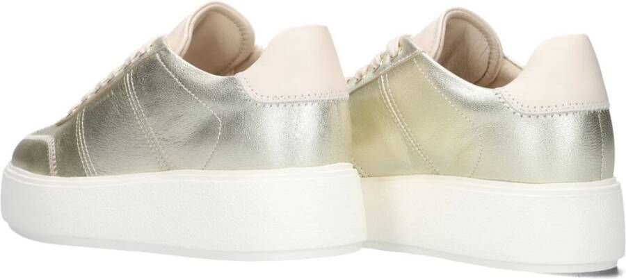 Nubikk Gouden Leren Casual Sneakers voor Vrouwen Yellow Dames
