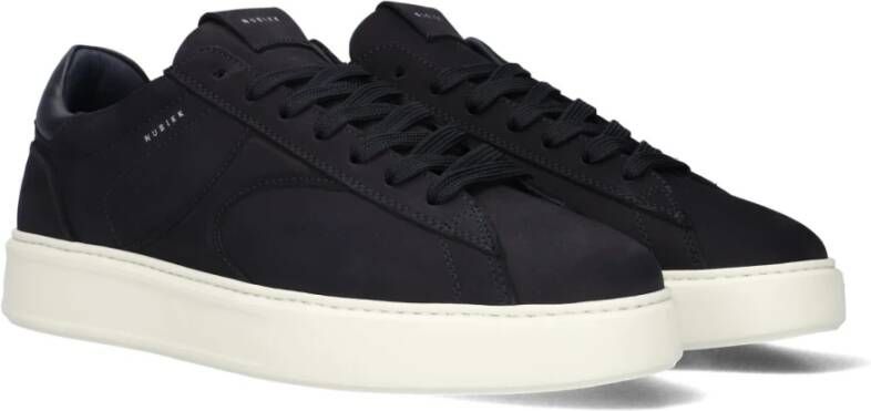 Nubikk Heren Zwarte Leren Sneakers