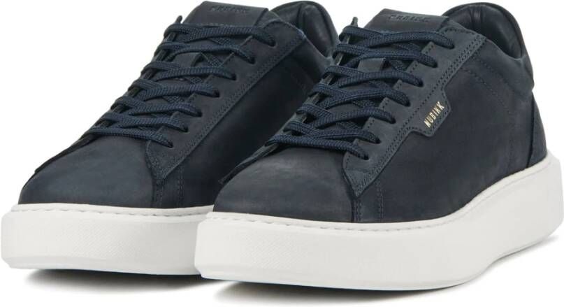 Nubikk Blauwe Nubuck Sneakers voor Heren Blauw Heren