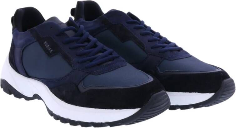 Nubikk Synthetisch Leren Sneakers Blauw Heren