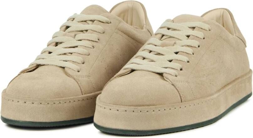 Nubikk Taupe Leren Sneakers voor Mannen Beige Heren