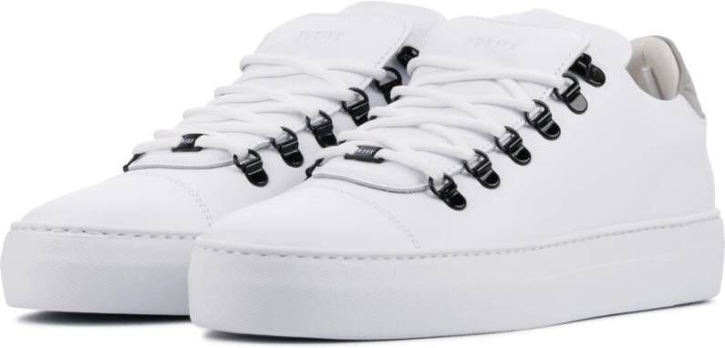 Nubikk Witte Leren Sneakers met Dikke Zool Wit Heren