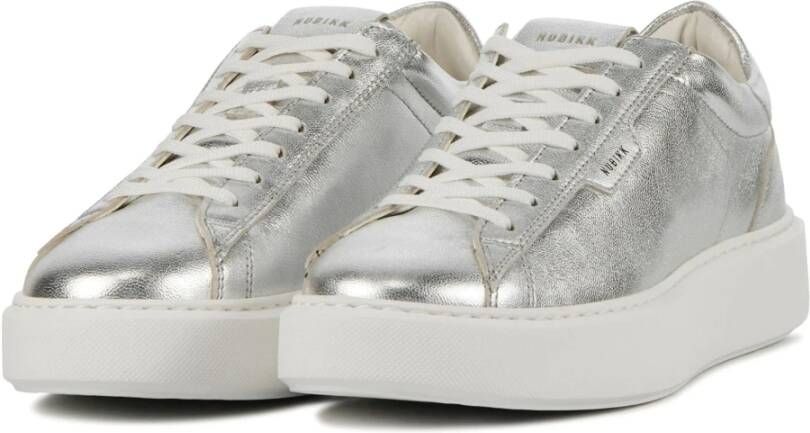 Nubikk Zilveren Suede Sneakers voor Vrouwen Grijs Dames