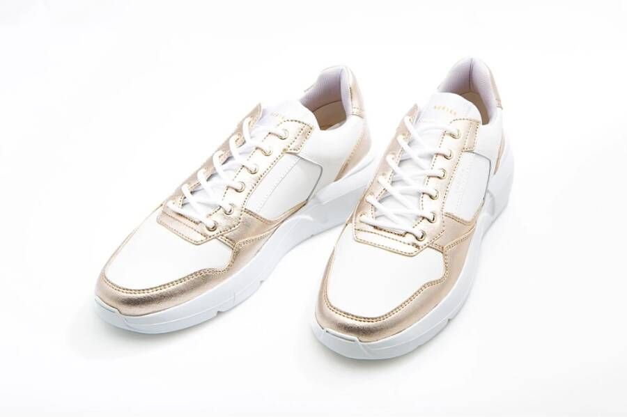 Nubikk Wit Goud Golf Sneaker Multicolor Dames