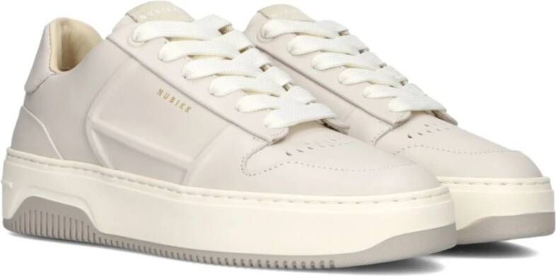 Nubikk Witte Leren Sneakers met Ronde Neus