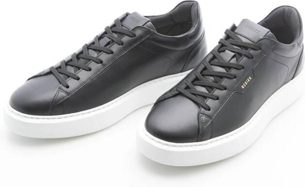 Nubikk Zwarte leren herensneakers Black Heren