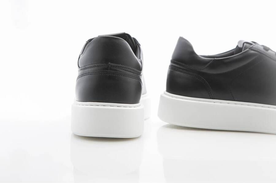 Nubikk Zwarte leren herensneakers Black Heren