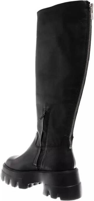 Nubikk Zwarte rits leren laarzen Black Dames