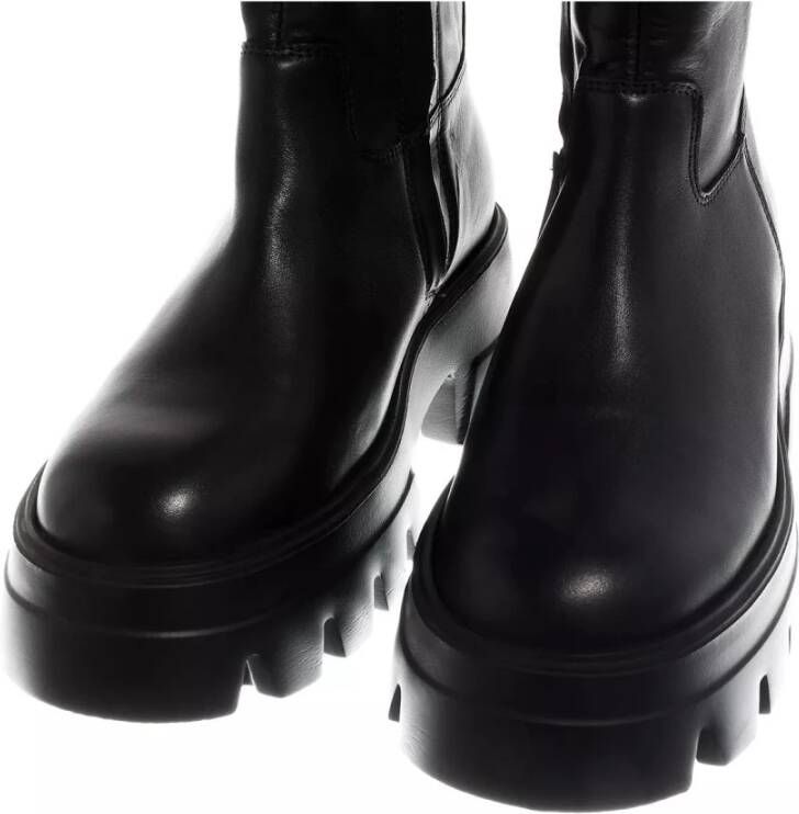Nubikk Zwarte rits leren laarzen Black Dames