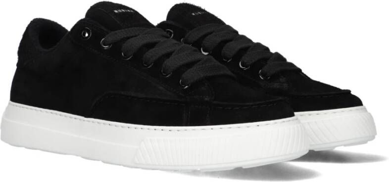 Nubikk Zwarte Suède Lage Sneakers