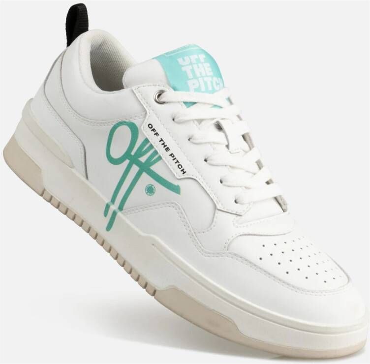 Off The Pitch Zachte Action Leren Sneakers Wit Blauw