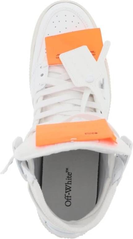 Off White Leren sneakers met stoffen inzetstukken White Heren