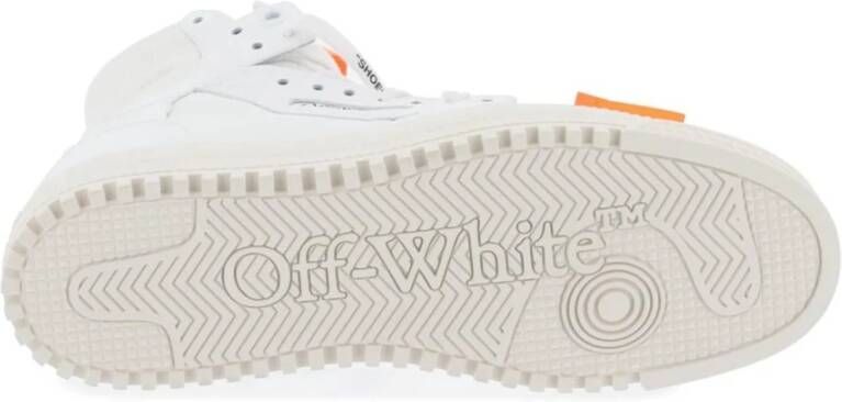 Off White Leren sneakers met stoffen inzetstukken White Heren