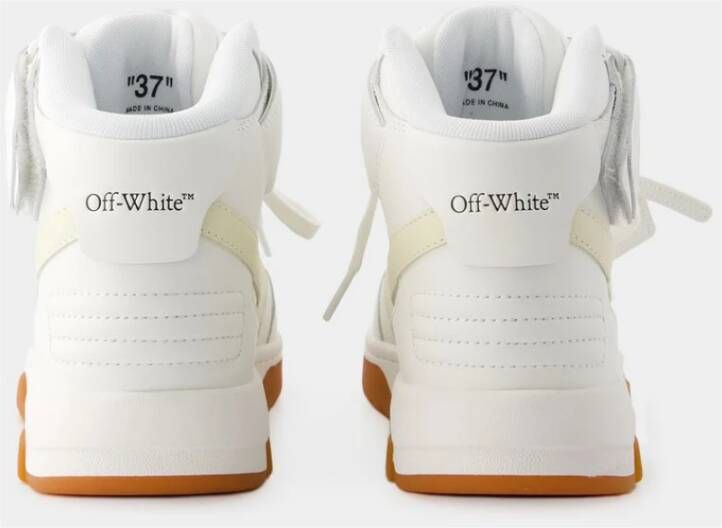 Off White Beige Mid Top Sneakers Beige Dames