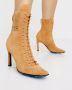 Off White Beige Suède Veterschoenen Enkellaarzen - Thumbnail 2
