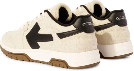 Off White Beige Veterschoen met Gewatteerde Enkel