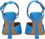 Off White Blauwe Satijnen Stiletto Hakken Sandalen - Thumbnail 2