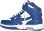 Off White Mid Top Sneakers met Velcro Sluiting Blue Dames - Thumbnail 3