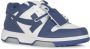 Off White Donkergrijze Zwarte Leren Sneakers Blue Heren - Thumbnail 6