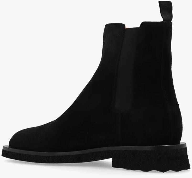 Off White Enkellaarzen van 'sponge' leer Zwart Heren