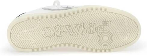 Off White Canvas Sneakers met Leren Details White Heren